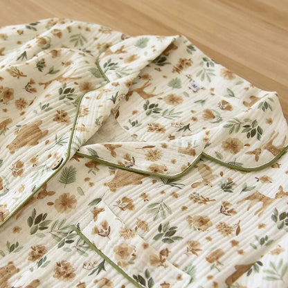 Floral Cotton Gauze Pajama Set