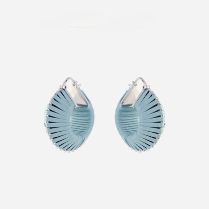Round Drum Rope Stereoscopic Earrings