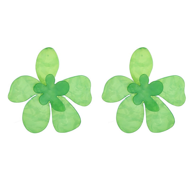 Earrings made of acrylic material, floral earrings