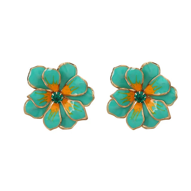 Oil Drip Flower earrings