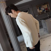 Men Solid Color Knitted Cardigan