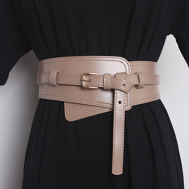 Women's Leather Girdle Wide Decorative Belt