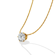 Ladies Zircon Inlaid Solitaire Necklace