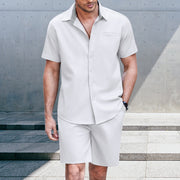 Men's Fashion Casual Shirt Shorts Suit