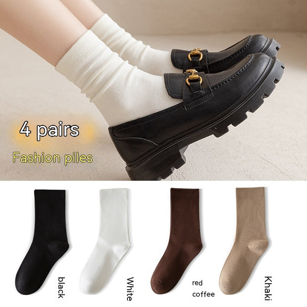 Women's Mid-tube Socks Solid Color