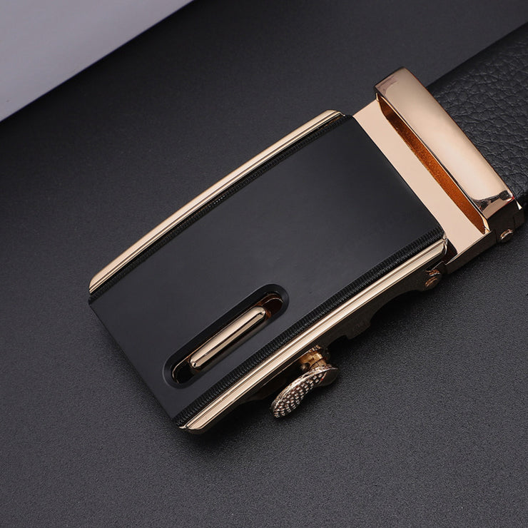 Men's Soft Leather Belt With Automatic Buckle