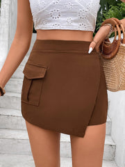 Perfee Pocketed High Waist Shorts