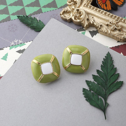 Enamel Stud Earrings