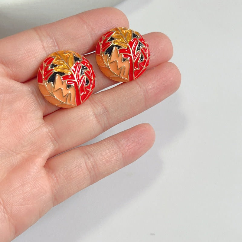 Round  four seasons style earrings