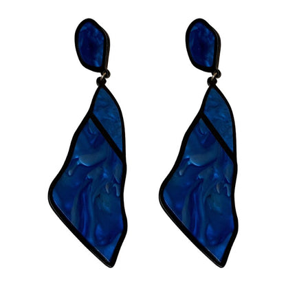Pink & Blue Acrylic Dangle Earrin