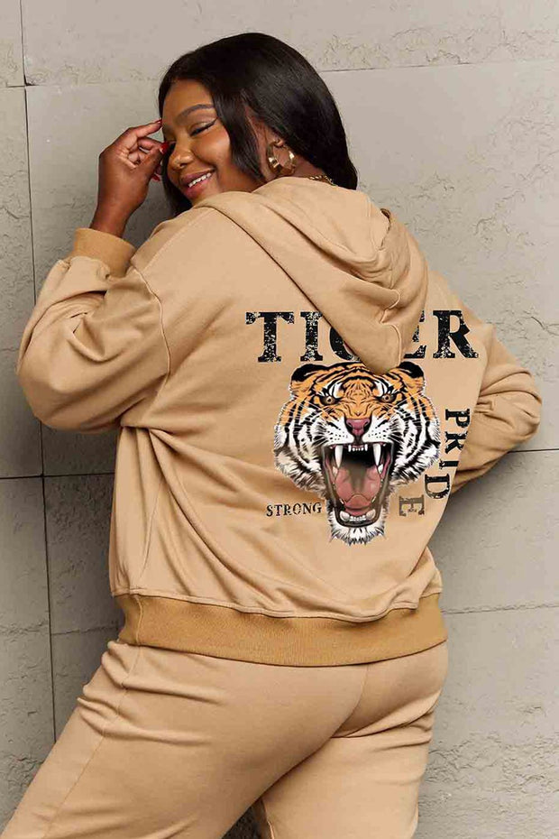 Simply Love Full Size TIGER STRONG PRIDE Graphic Hoodie