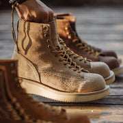 Retro Mid-top Suede Leather Boots