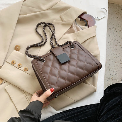 Black PU Leather Crossbody Bag For Women
