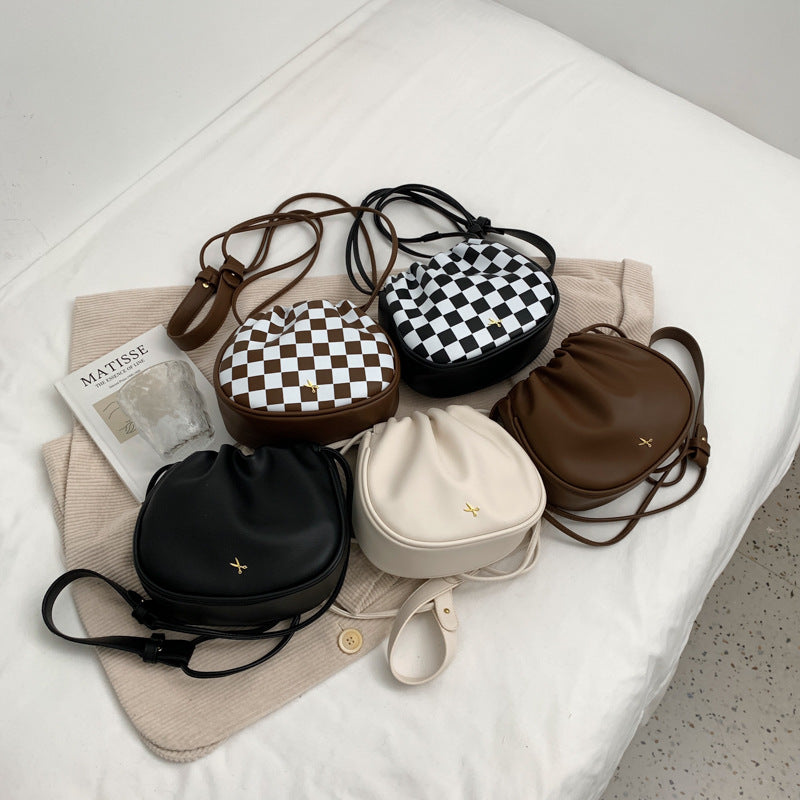 Small Round Drawstring Shoulder Bag