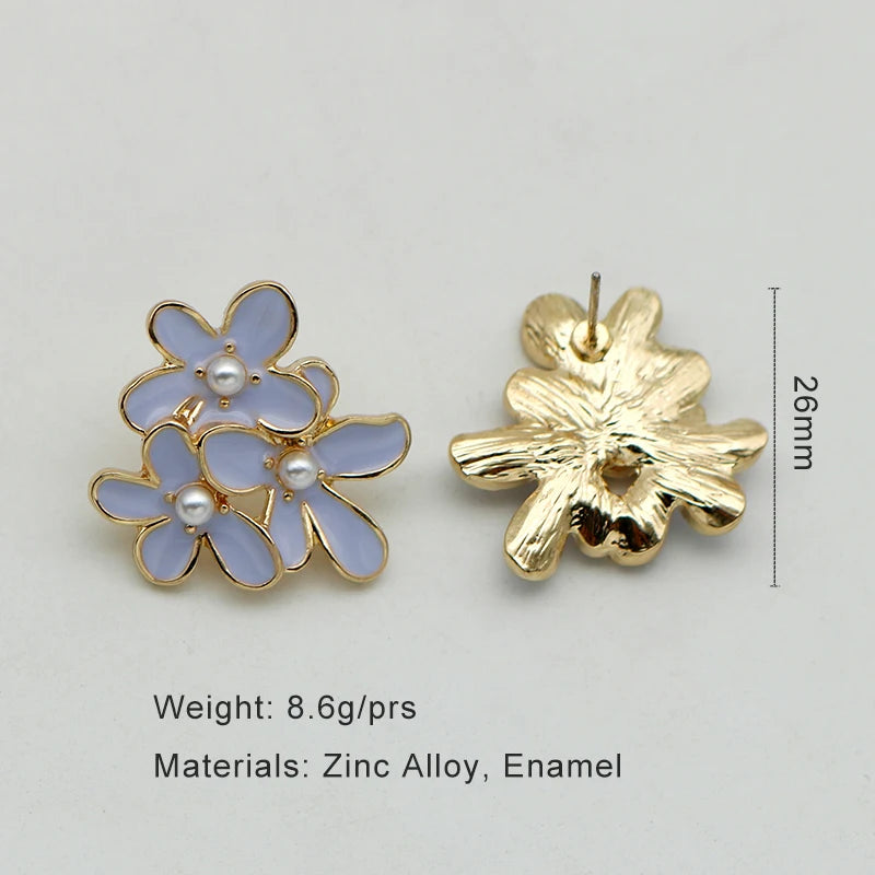 Oil multi flower earrings