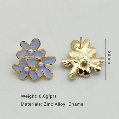 Oil multi flower earrings