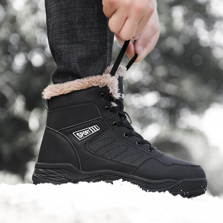 Men's high top waterproof padded snow boots