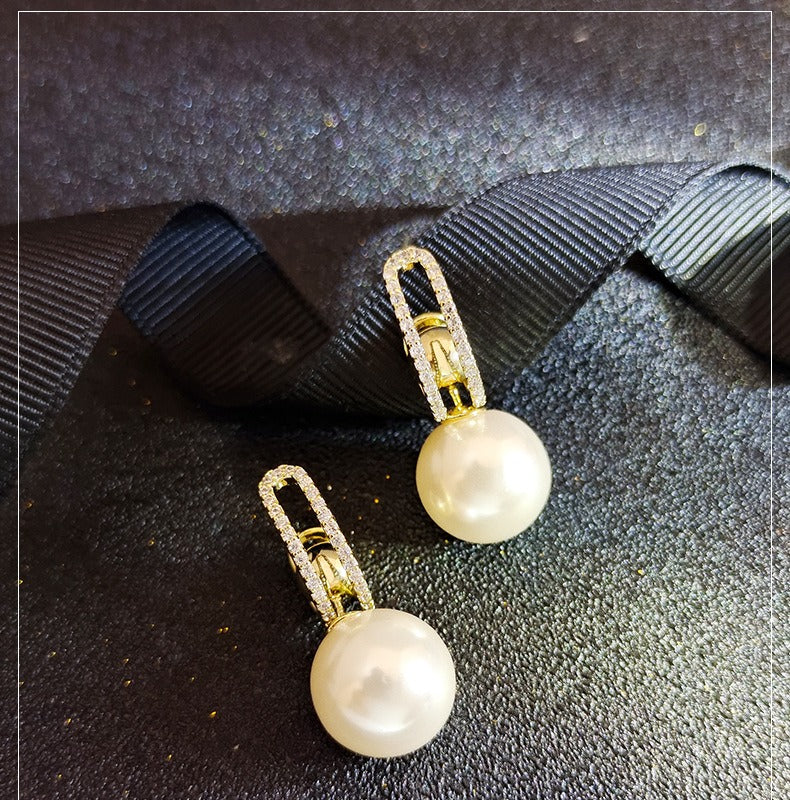 Fashion OL Geometric Sphere Copper Earrings