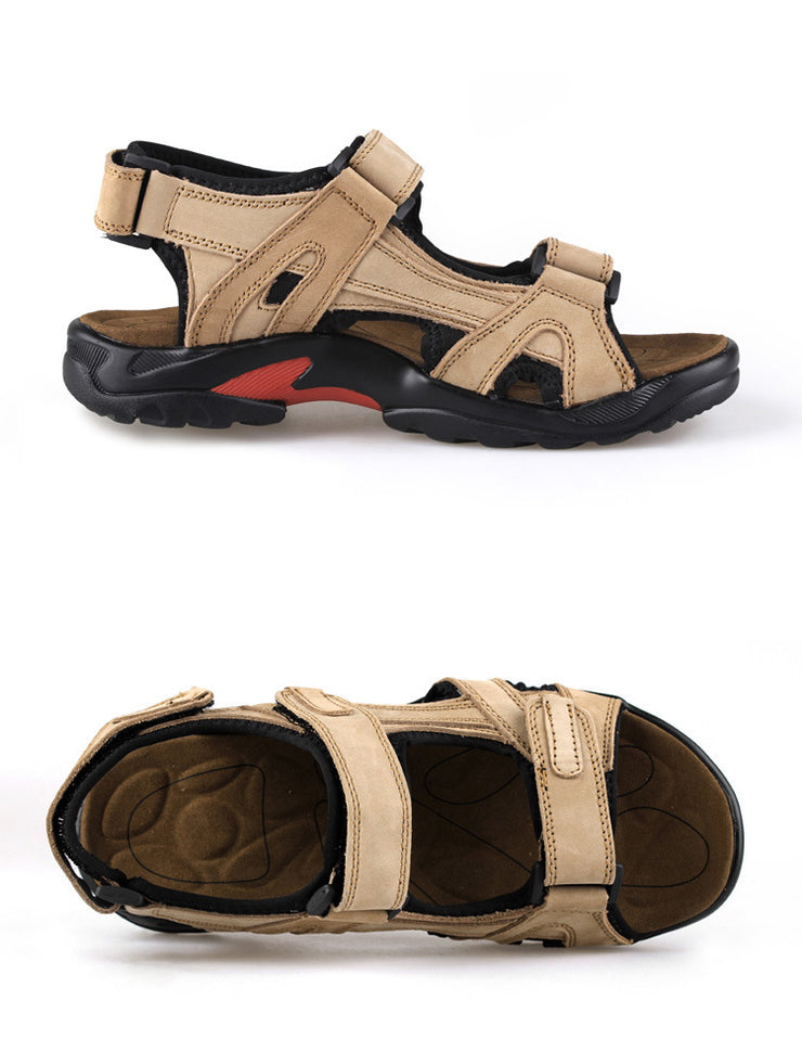 Men Leather Cowhide Sandals