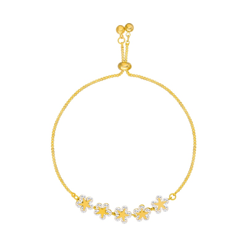Women flower zircon adjustable female bracelet