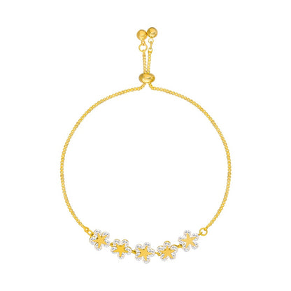 Women flower zircon adjustable female bracelet