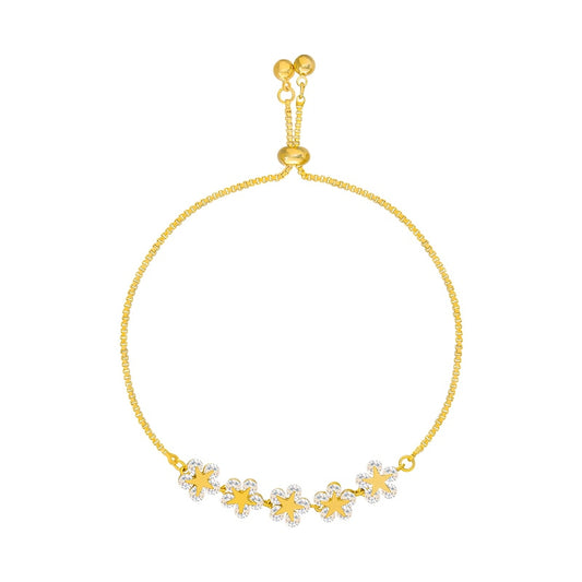 Women flower zircon adjustable female bracelet