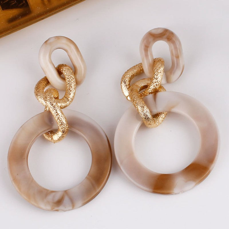 Retro Creative Geometric Acrylic Earrings – Harajuku Art Style