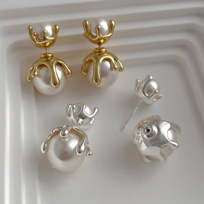 Bilandi High-Quality Simulated Pearl Stud Earrings – Copper Alloy