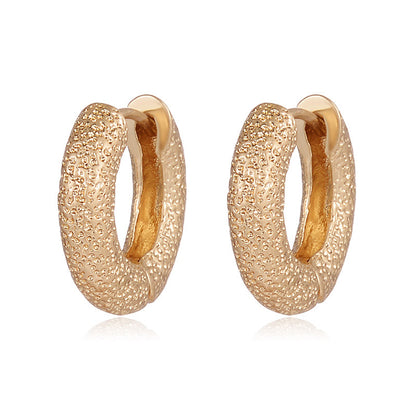Small Round Textured - Simple Earrings