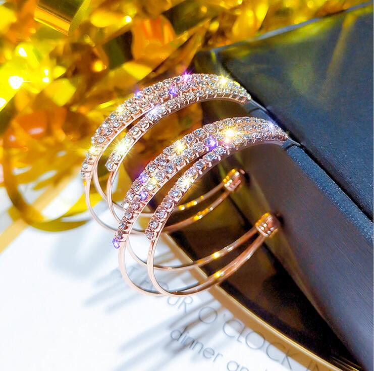 C-Shaped Diamond Hoop Earrings