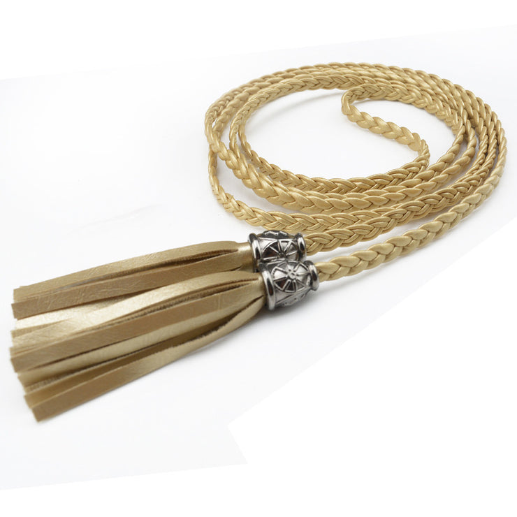 Women's Woven Tassel Decorative Waist Belt