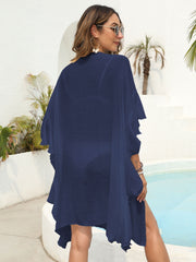 Ruffled Open Front Cover-Up