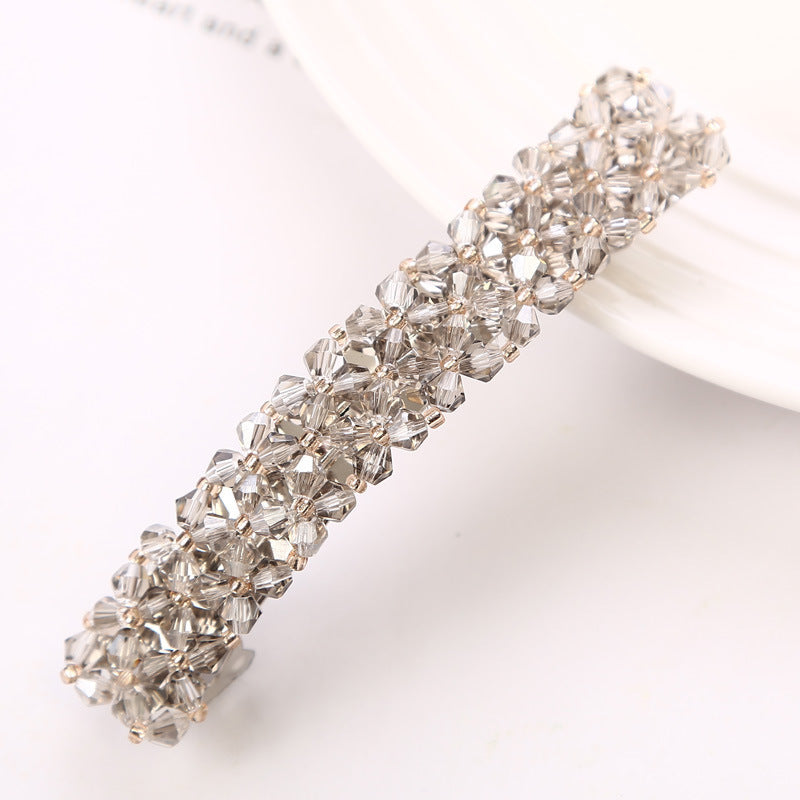 Simple Crystal Braided Spring Clip