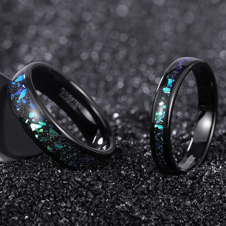 Black Unisex Tungsten Steel Ring