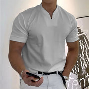 Men Stand Collar Short Sleeve Polo