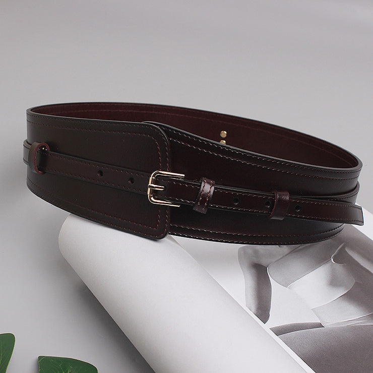 Women's Leather Girdle Wide Decorative Belt