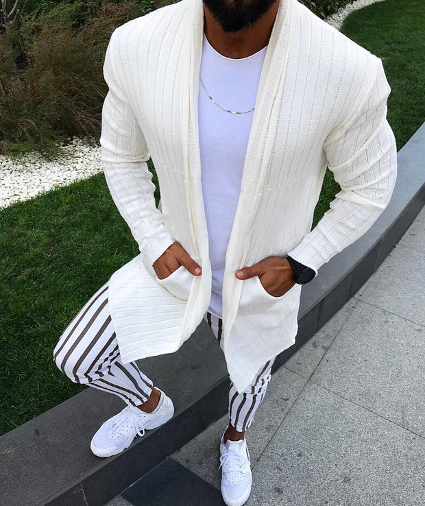 Long-sleeved Lapel Cardigan