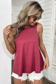 Perfee Cutout Round Neck Sleeveless Top