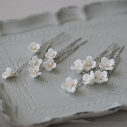 White Flower Hair Fork
