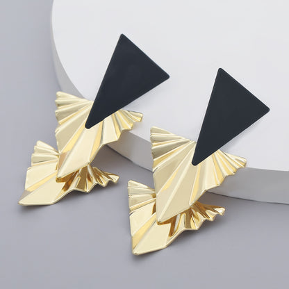 Retro Geometric Metal Drop Earrings