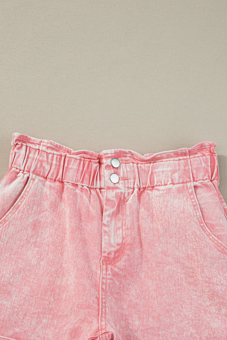 Paperbag Waist Denim Shorts