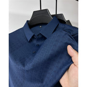 High-end Elegant Ice Silk Short Sleeve Men's Polo