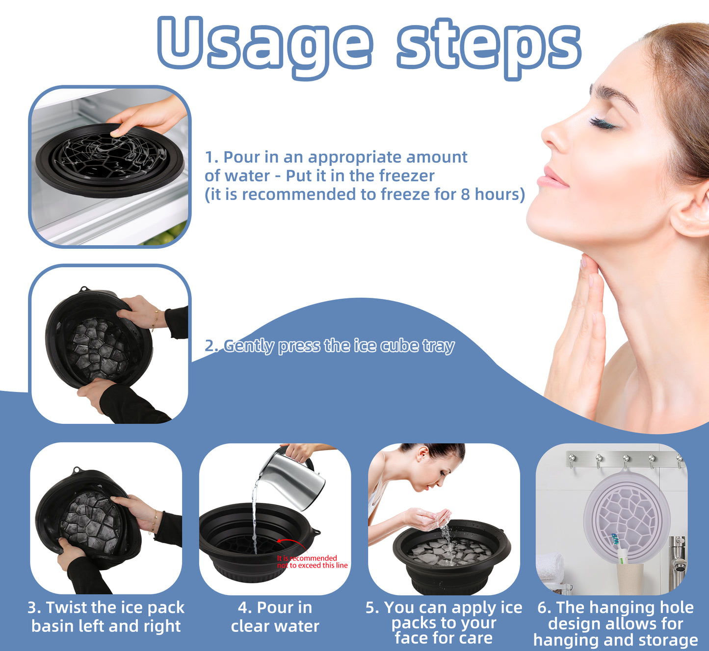 Silicone Ice Bath Washbasin Relief Stress Improved Blood Circulation Ice Washbowl Foldable Rapid Cooling Bathing Travel
