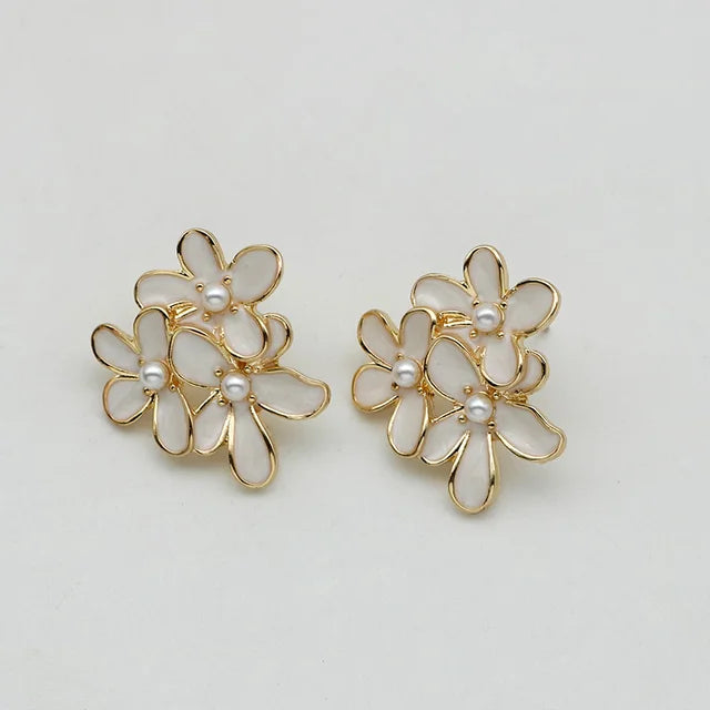 Oil multi flower earrings