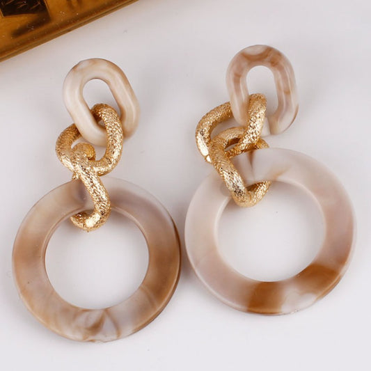 Retro Creative Geometric Acrylic Earrings – Harajuku Art Style