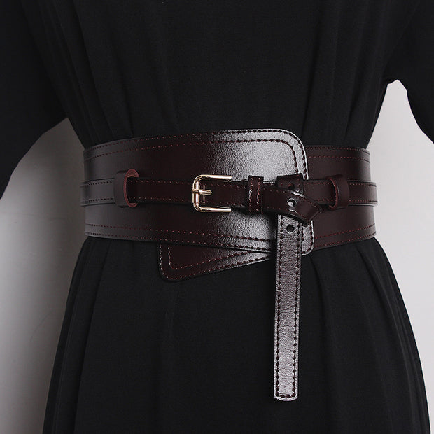 Women's Leather Girdle Wide Decorative Belt