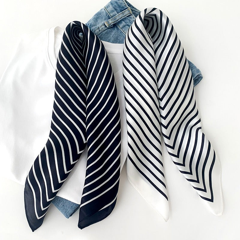Striped mulberry silk warm spring and autumn professional scarf