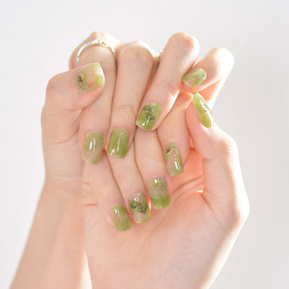 Xiantai UV Gel Nail Art Patches Semi-Cured Light Therapy Nail Stickers Waterproof 16 Finger Half Cured Nail Full Cover Wholesale