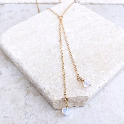 White pointed crystal necklace