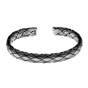 Vintage Twist Hand-Made Silver Bracelet Men